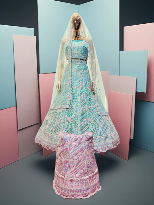 Blizzard Blue Siders Lehenga - VRSL002