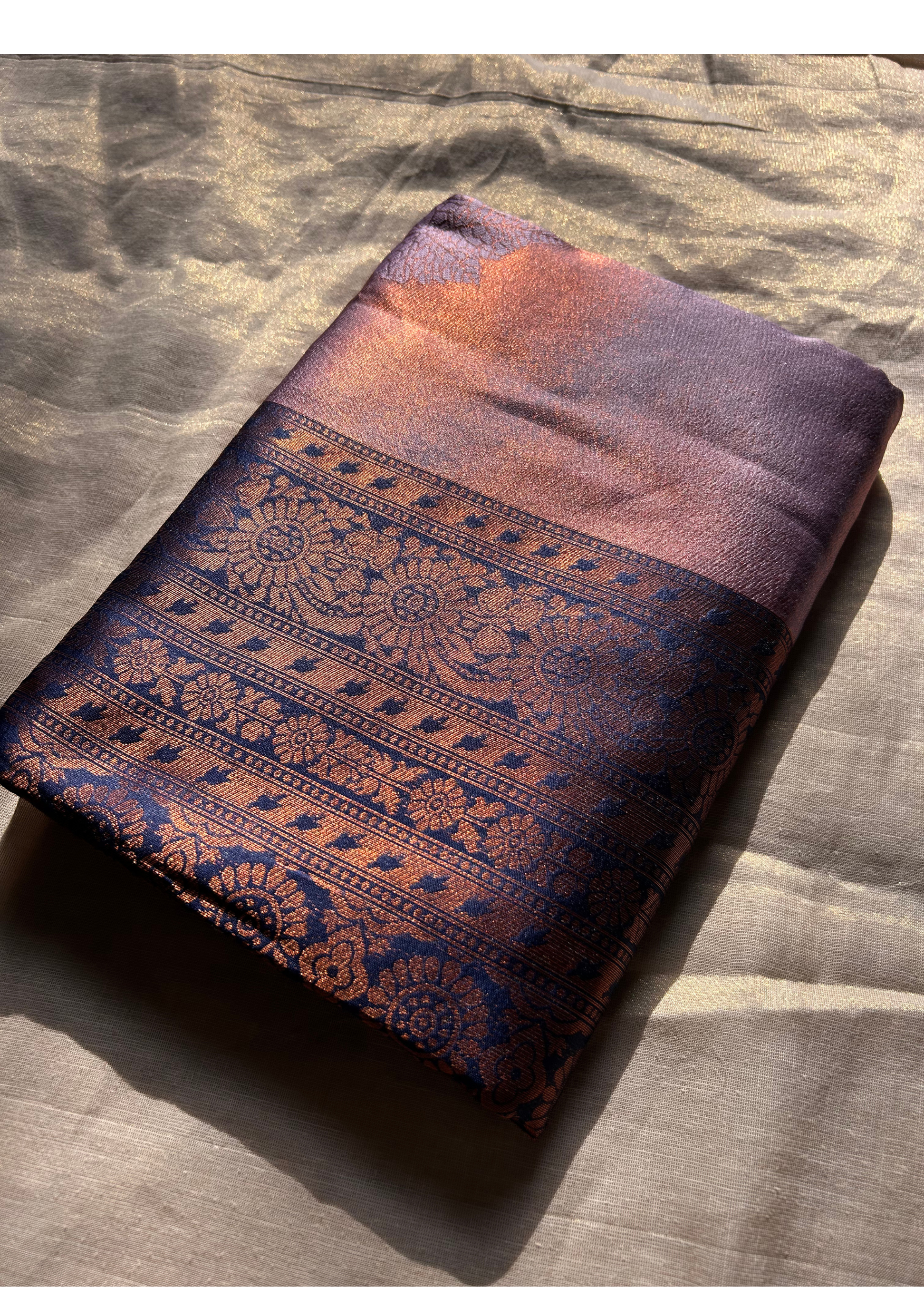 Kanjivaram Design Soft Silk Saree with Contrast Border – Purple