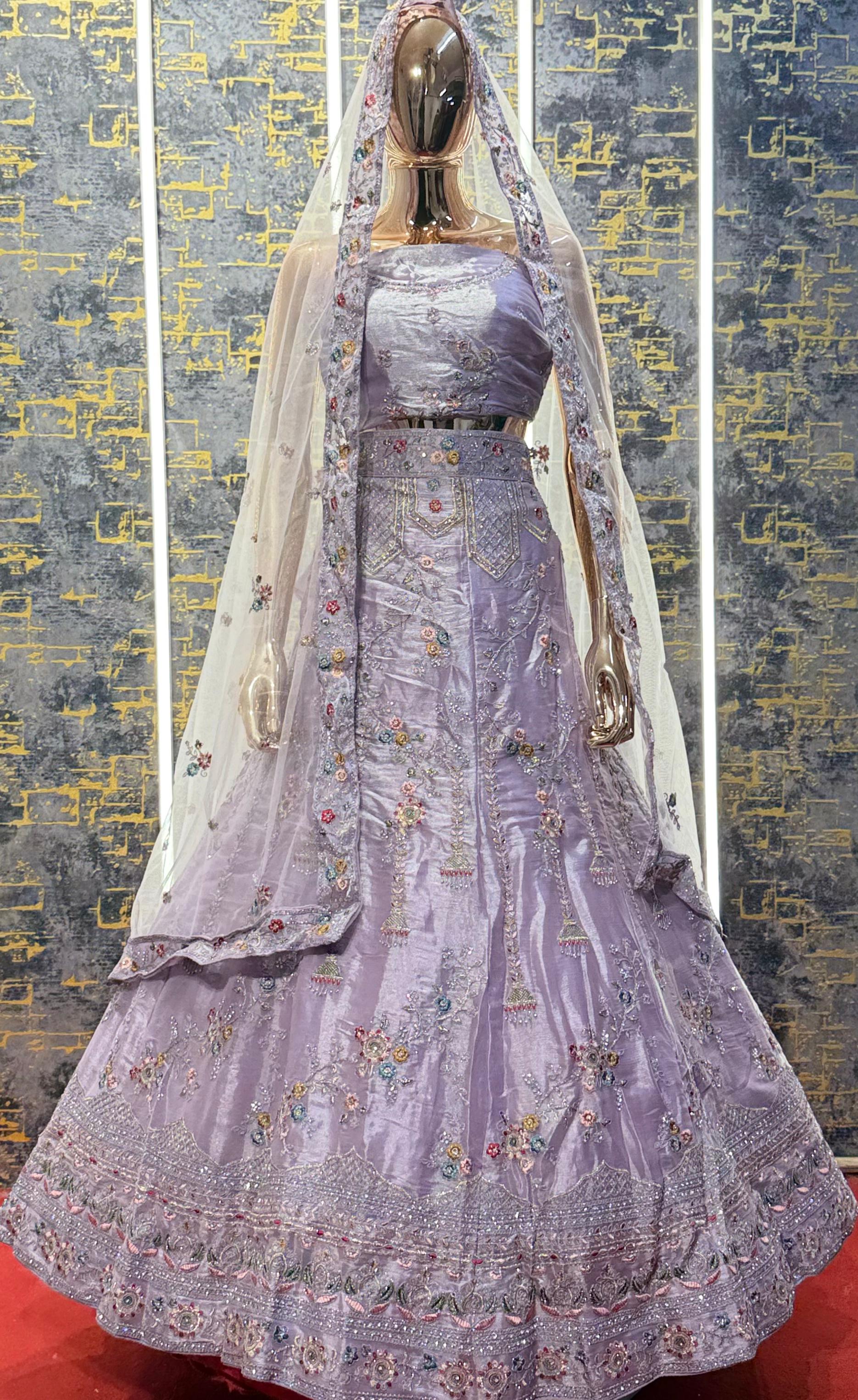 Pastel Purple Color Sider's Lehenga - VRSL007