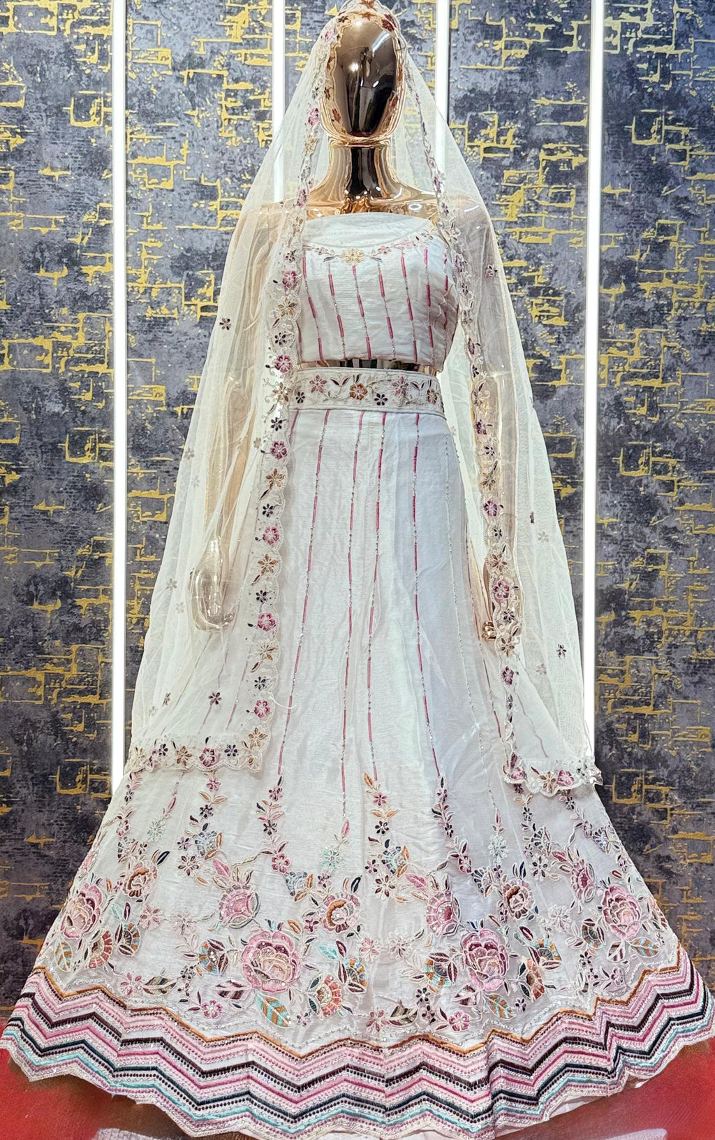 Song of Spring Ivory Sider's Lehenga - VRSL013