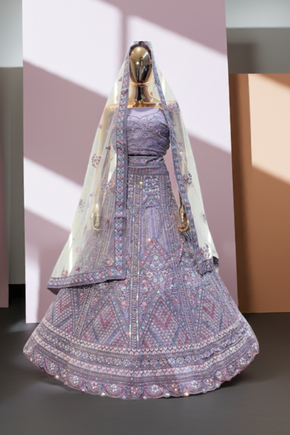 Languid Lavender Siders Lehenga - VRSL003