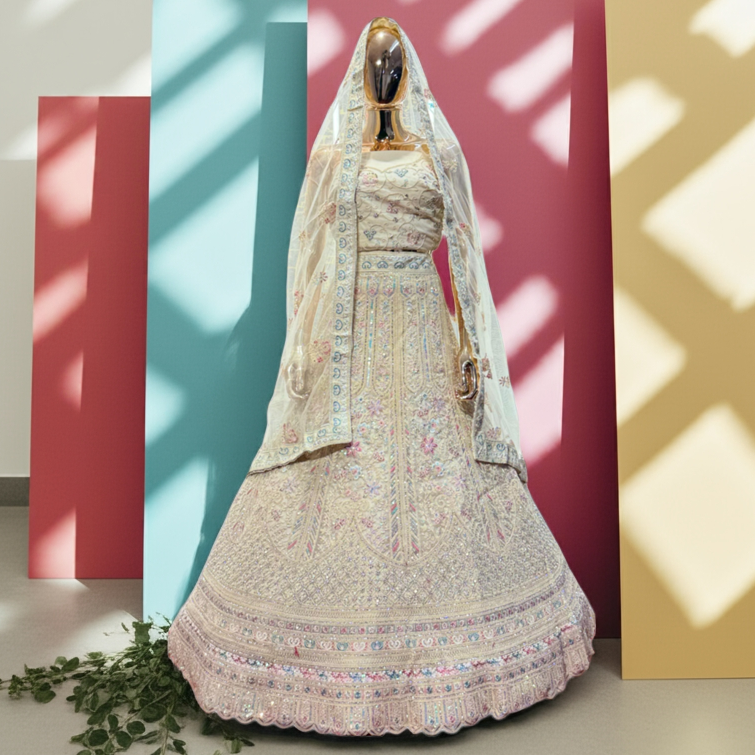 Dark Vanilla Color Sider's Lehenga - VRSL016