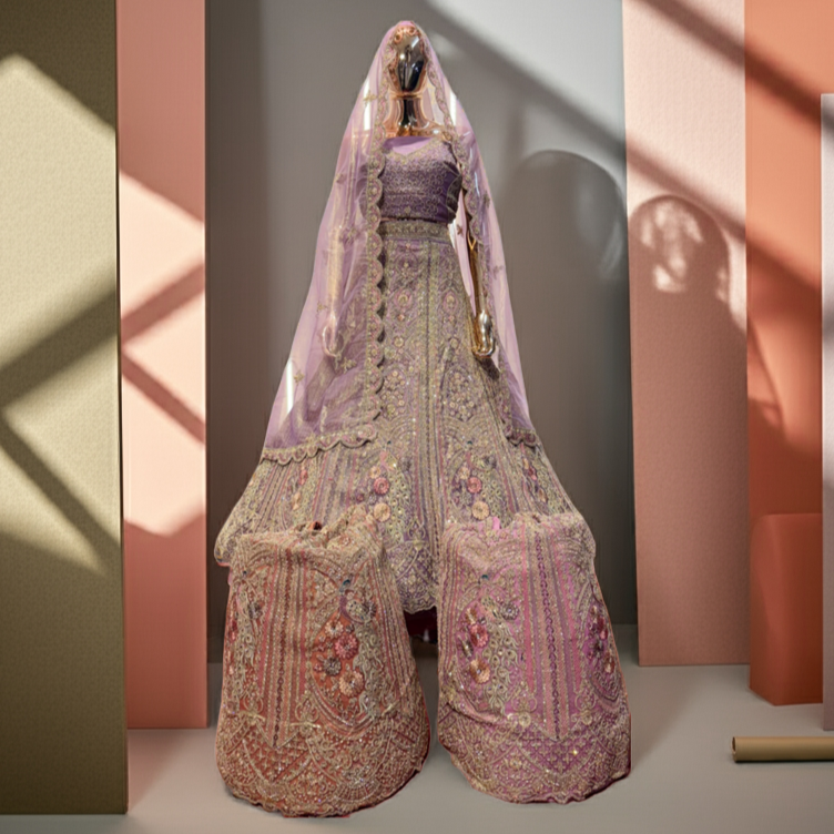 Old Lavender Colored Sider's Lehenga - VRLS020